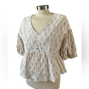 Floral Boho Puff Sleeve Top